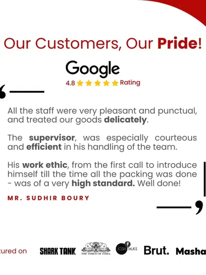 Don't just take my word for it. My customers say my team is pleasant, punctual, and handles goods delicately. This is the high standard of service you can expect, from the first call to the final box.