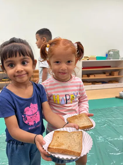 Each activity, from making Bhel Puri and toast to plucking methi leaves and exploring what floats, is a lesson in itself. These practical life and sensorial activities are central to the Montessori method, helping children develop fine motor skills, concentration, and a deep understanding of the world through their own actions.