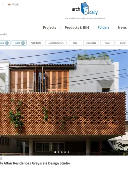 Our 'Brickly Affair' residence, as featured on ArchDaily. This project explores the versatility of brick, creating a permeable, textured screen that defines the building's character while interacting with light and shadow.