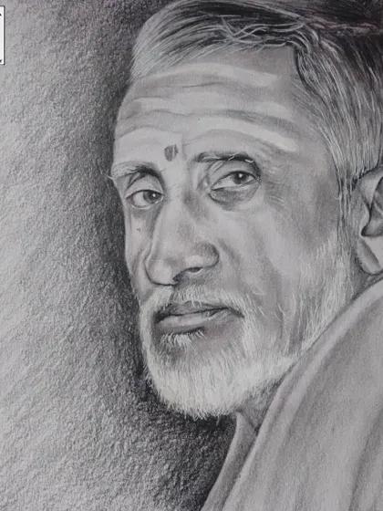 A commissioned graphite sketch of an elder. For this portrait, the focus was on capturing the wisdom and character in his eyes and the texture of his skin, creating a respectful and realistic tribute.