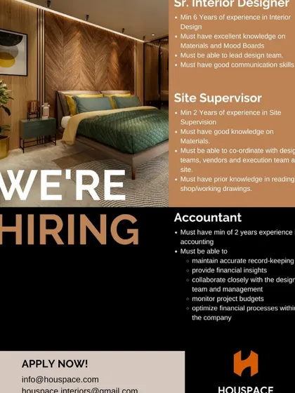 Houspace in Hyderabad is hiring for multiple roles.