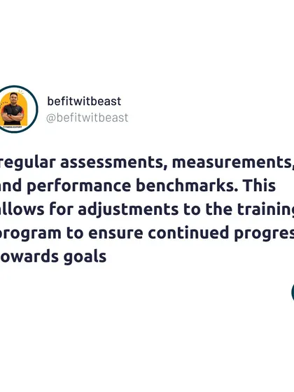 A key fact about my training: we use regular assessments, measurements, and performance benchmarks to ensure continued progress and make adjustments to your program as you get stronger.