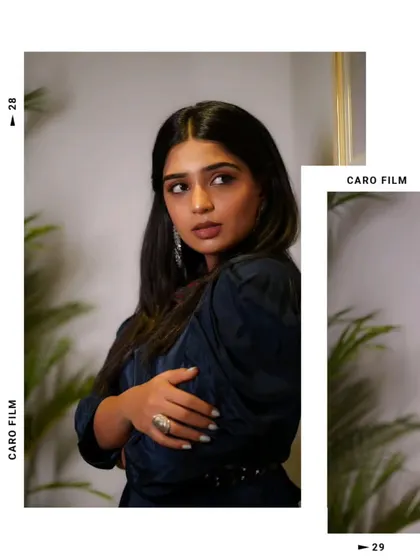 Another multi-frame edit, showing different moments and expressions from the shoot.