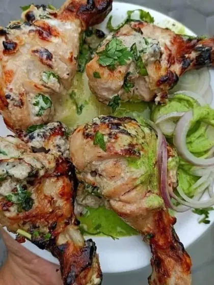 Juicy and flavorful Malai Chicken Tikka, fresh off the grill. This creamy, non-spicy kebab is a crowd-pleaser and a staple of our North Indian catering menu.
