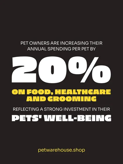 The pet industry is booming, with owners increasing their spending on food, healthcare, and grooming. We are proud to be at the forefront of this wave, providing the best for your pets.