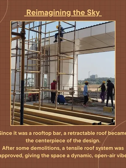 Reimagining the sky. A retractable roof was the centerpiece of the Nido design, giving the space a dynamic, open-air vibe.