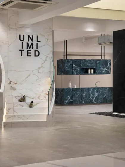 This stunning 10,000 sq. ft. tile showroom in Mumbai showcases the endless possibilities of tiles on every surface. We designed this expansive space to prove that tiles can elevate everything from walls and floors to ceilings.