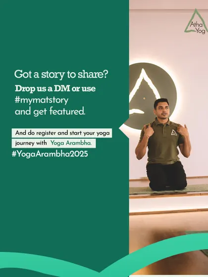 A call to action for our community. We want to hear your story. Share it with us and get featured, and start your journey with Yoga Arambha.