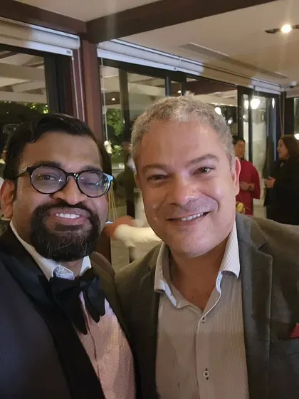 With a fellow international faculty member at IMCAS Asia.