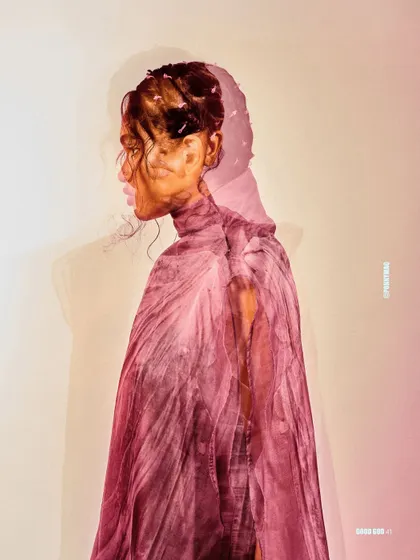 A creative double-exposure portrait for Ponny Mag.