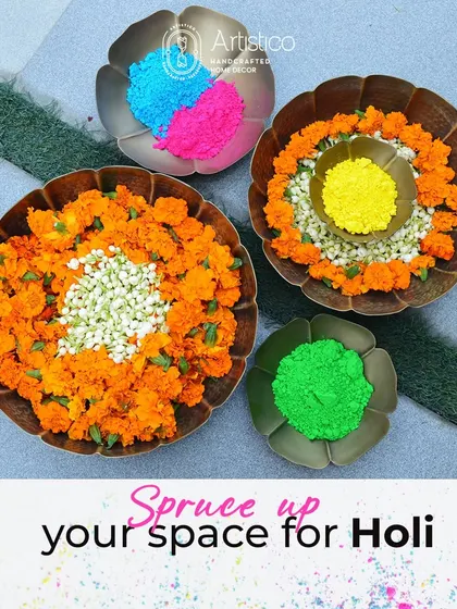 Spruce up your space for Holi with our collection of urlis and bowls. They are perfect for beautiful arrangements of flowers and festive colours.