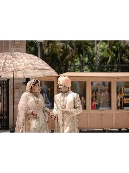 A creative outdoor portrait of the couple, their conversation and connection being the central focus.