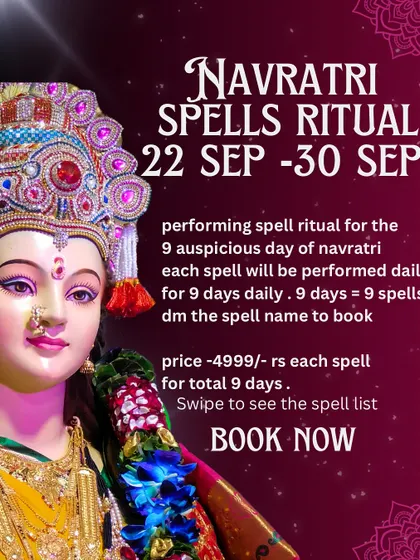 During the nine auspicious days of Navratri, the universe is buzzing with divine energy. I offer a special 9-day spell package, performing a unique ritual each day to supercharge your manifestations for love, money, or success.