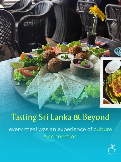 Tasting Sri Lanka and beyond. On our trips, every meal is an experience of culture and connection, from local delicacies to shared dinners.