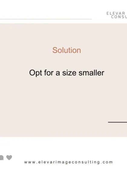 The solution for loose vertical wrinkles is simple: opt for a size smaller. This will give you a cleaner, more tailored silhouette.