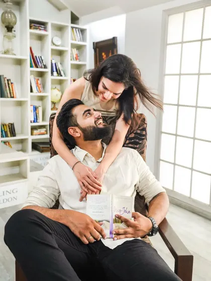 Some of the most powerful moments are the quiet ones. During this cozy indoor shoot, they were so lost in each other that they forgot I was there. This is what I strive for: natural, candid couple portraits that show the simple comfort of being together.