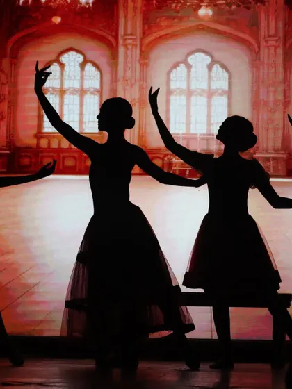 A beautiful silhouette shot from our production. The use of lighting to create dramatic effects is a key part of our stagecraft.