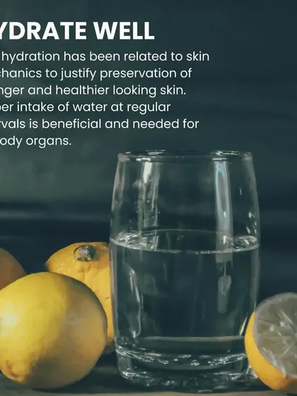 Hydration is a key Ayurvedic anti-aging secret. Proper intake of water at regular intervals is beneficial for all body organs and is essential for preserving younger, healthier-looking skin.