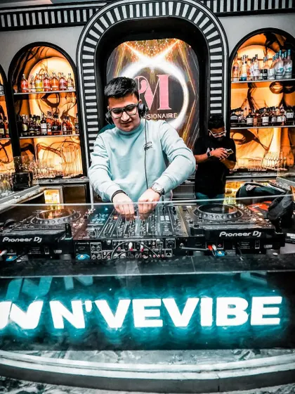 At the N'VEVIBE event at Millionaire. The setup was incredible, and I was happy to be at the center of it.