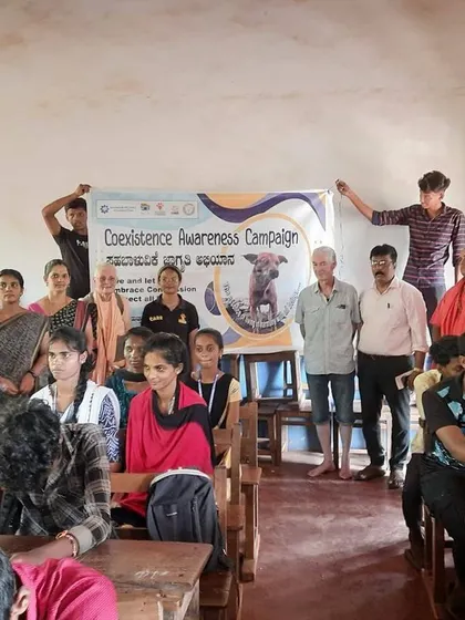 A group photo with students and teachers after a successful awareness session. Each event like this helps us build a network of compassionate citizens across communities.