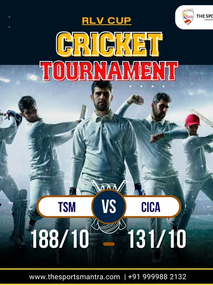Consistent performance in tournaments is our goal. This graphic celebrates our team's dominant win in the RLV Cup, showcasing our ability to perform under the pressure of a knockout competition.
