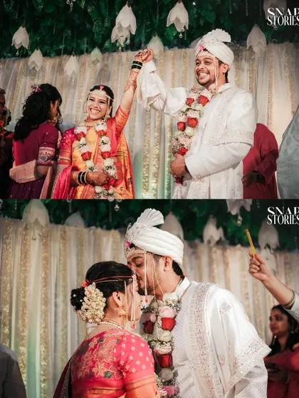 A collage showing the couple's joyous celebration after the ceremony. We capture the high-energy moments and the quiet, tender ones with equal skill.