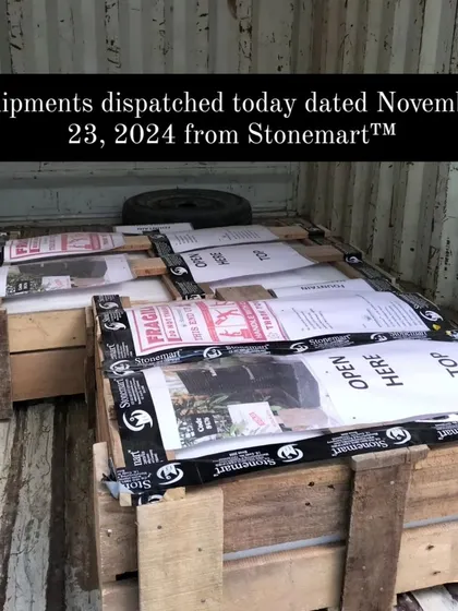 Another view of the packed crates inside the transport vehicle.