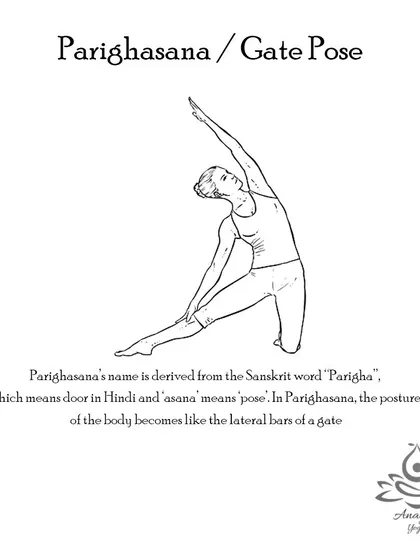 Parighasana (Gate Pose) provides a deep side-body stretch, opens the chest and shoulders, and strengthens the core.