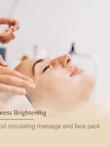 Our Express Brightening facial is perfect for a quick refresh. It includes a blood-circulating massage and a targeted face pack to instantly boost your skin's radiance.