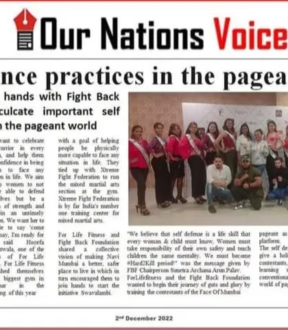 Our Nations Voice covered my self-defense workshop for pageant contestants, spreading the important message that every woman must learn to be her own protector. This kind of recognition helps me reach and empower more people.