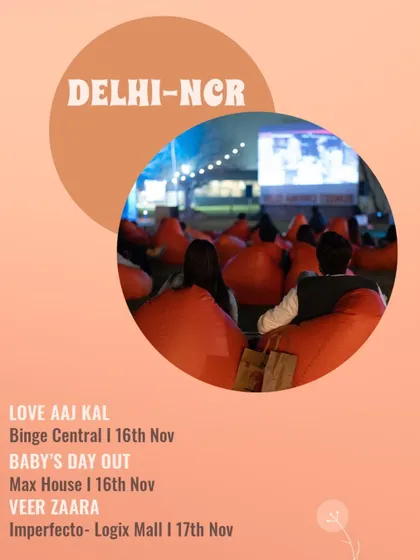 Delhi-NCR's schedule, including 'Love Aaj Kal', 'Baby's Day Out', and 'Veer Zaara'.