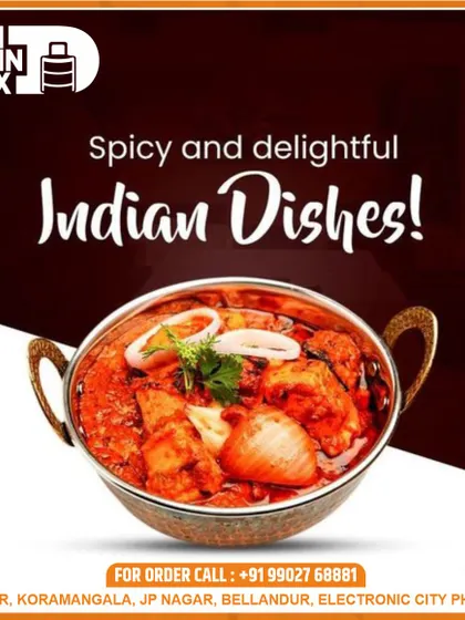 My kitchen prepares spicy and delightful Indian dishes every day. This image of a classic chicken curry in a traditional serving bowl represents the authentic and bold flavors I love to cook.