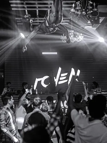 A duplicate black and white shot from Mikachi Club, Pune.