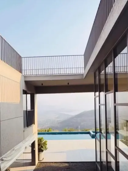 A home shaped by light, views, and the lake breeze. This shot from a project in Pawna captures the essence of my design philosophy: creating architecture that frames and enhances its natural surroundings.