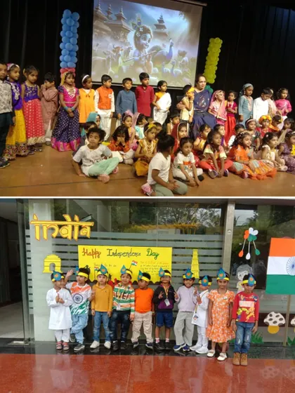 Pre-primary students gather on stage and in their classrooms to celebrate both Independence Day and Krishna Janmashtami, two important events filled with joy and learning.