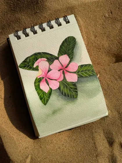 Another periwinkle painting from my solo trip. I spent a whole day at a cafe creating this piece, falling in love with the process. This botanical illustration holds the memory of a perfect day.