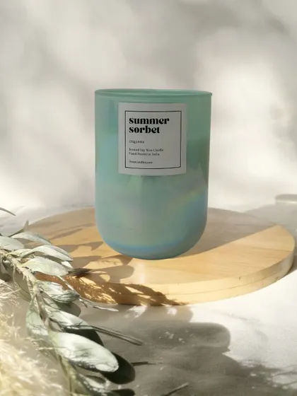 Our Green Holographic Jars with a flower inside are the perfect way to glow up your space this summer.