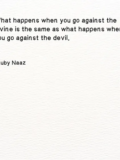 A thought-provoking statement. Going against the divine has the same consequence as going against the devil. The only side to choose is yourself.