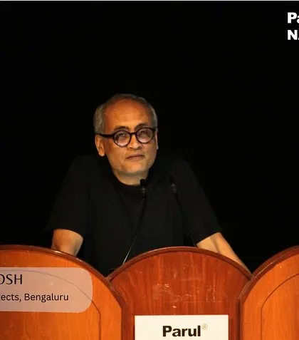 Speaking at an event at Parul University. We believe in the power of dialogue and education to inspire new ideas and push the boundaries of architecture.