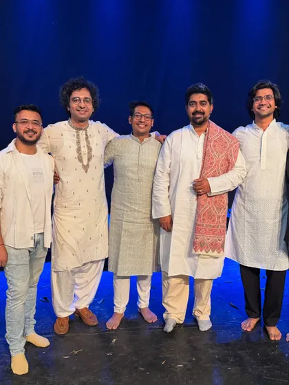 A group photo with my fellow musicians in Pune. The bond we share off-stage translates into our chemistry on-stage.