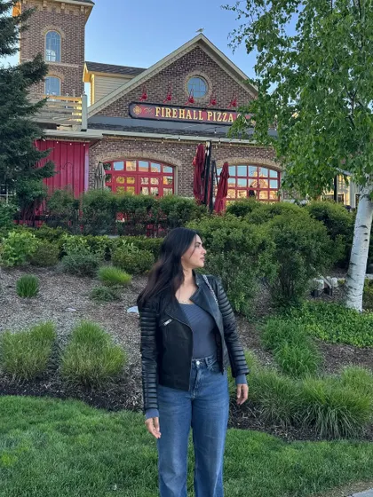 Another daytime shot in Blue Mountain, showing the lovely scenery and architecture.