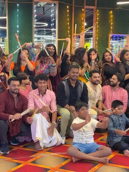 Nothing beats the energy of a Garba and Dandiya night. This is my squad after a high-energy rehearsal, ready to light up the stage. I choreograph routines for all group sizes.