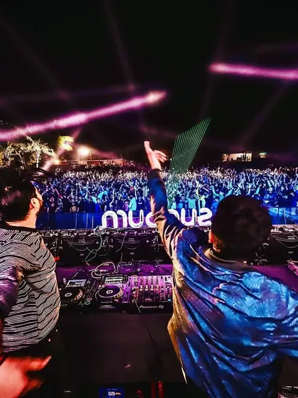 Back to back with VIZDUMB, commanding the stage at Escapeland Festival. The energy from a massive festival crowd is everything to us.