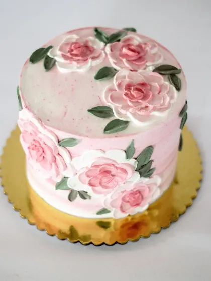Another look at this popular pink floral design. It's perfect for everything from birthdays to bridal showers.