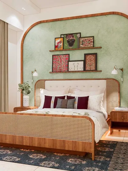 A collection of our bedroom designs, showcasing various styles from modern minimal to ethnic traditional. Each space is crafted to be a unique sanctuary, featuring custom furniture, layered lighting, and thoughtful details.
