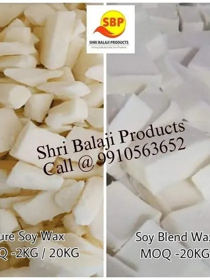 Here I show the difference between my pure soy wax and a soy blend wax for pillar candles. The pure soy is great for containers, while the blend is formulated for the hardness needed for freestanding candles.