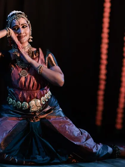 A beautiful pose showing the dancer's grace and poise.