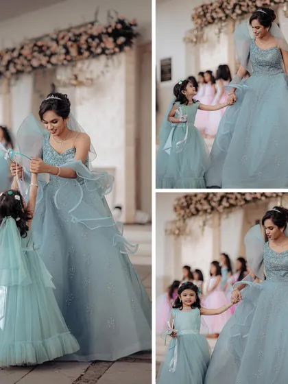 A duplicate of image 66, highlighting the tender moments between the bride and the little ones in her bridal party.