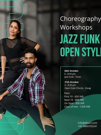 Join us for an exciting series of choreography workshops in Jazz Funk and Open Style. These sessions will elevate your skills and unleash your creativity.