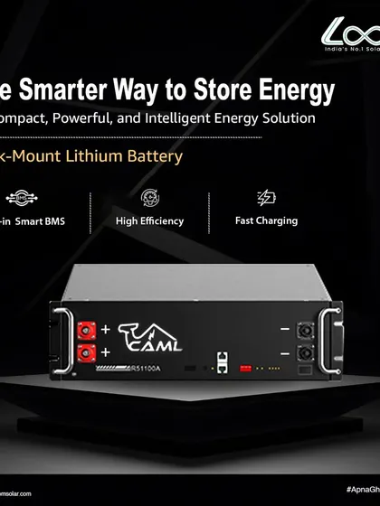 The CAML rack-mount lithium battery is the smarter way to store energy. Its built-in smart BMS, high efficiency, and fast charging capabilities make it a powerful and intelligent solution for any backup power need.